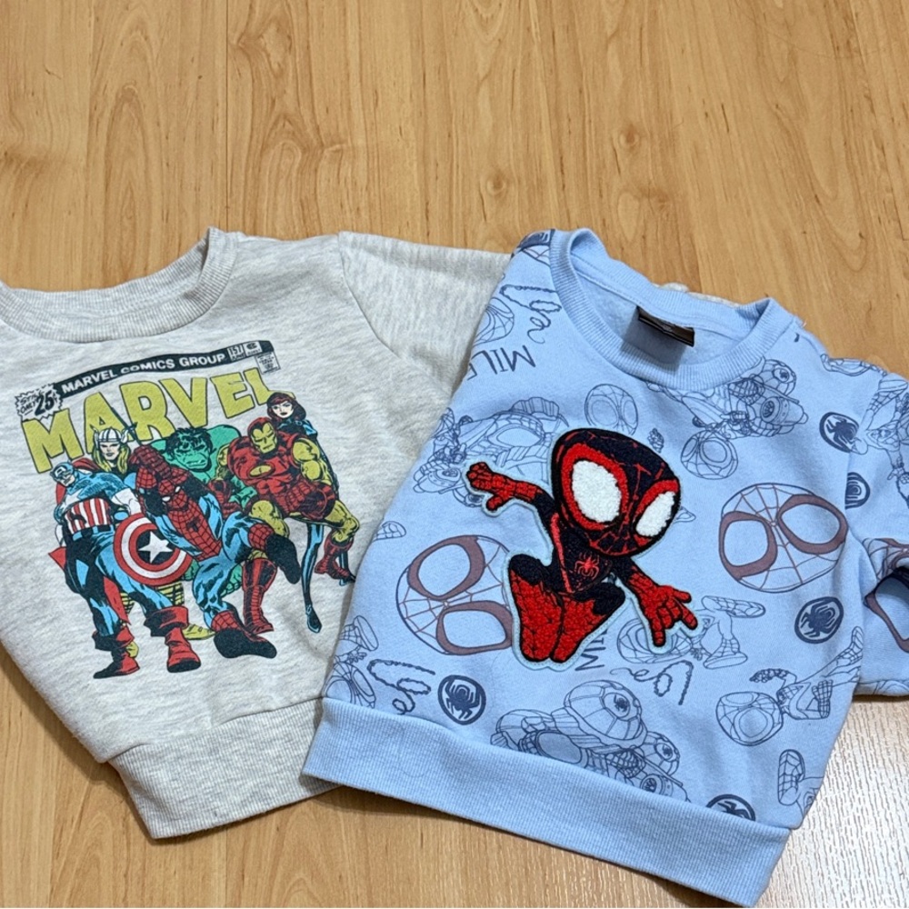Marvel Sweatshirt Bundle! Size 18 months! Spider-Man and Marvel Superheros